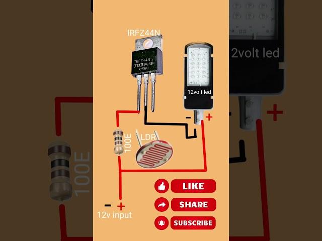 12v automatic street light circuit#shorts#yt#diycircuit