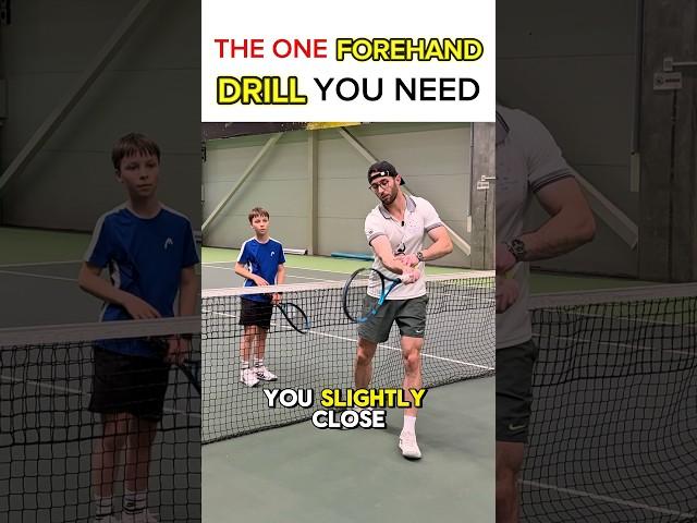 The ONLY Tennis Forehand Drill You’ll Ever Need. #tennis #tennisforehand #forehand #tennisshorts