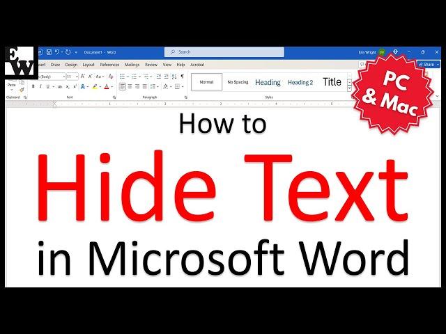 How to Hide Text in Microsoft Word (PC & Mac)