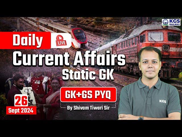 26 September 2024 Current Affairs Static GK | Static GK+GS PYQ | Current Affair by Shivam Tiwari Sir