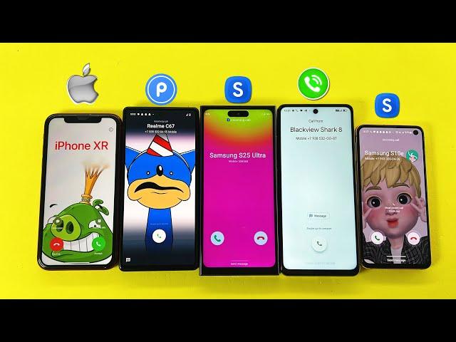 Google Pixel 6 + Samsung S10e + Galaxy S25 Ultra + iPhone + Blackview Shark 8 Incoming call