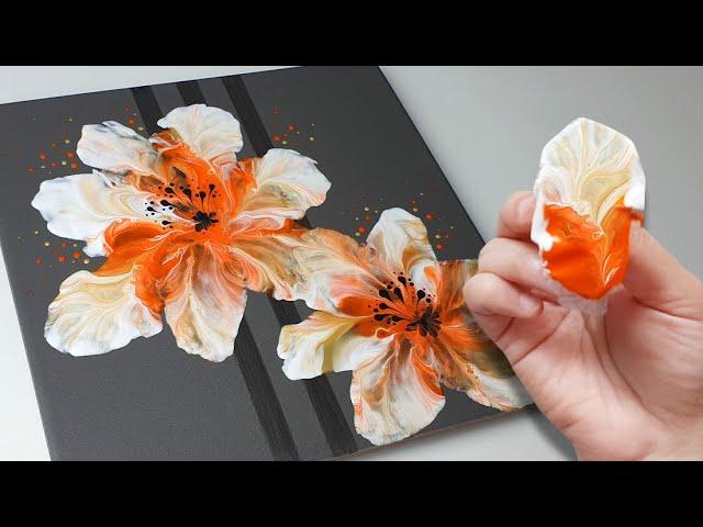 (750) 2 Flowers with 3 Lines | Easy Painting ideas | Painting for beginners | Designer Gemma77