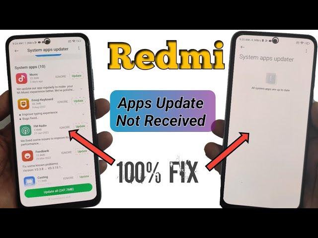 System apps updater में सभी apps का update नहीं आ रहा है। Fix apps updater problem in redmi mobile