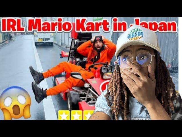 Wavybabysim reacts to OKQ riding super Mario carts in Japan