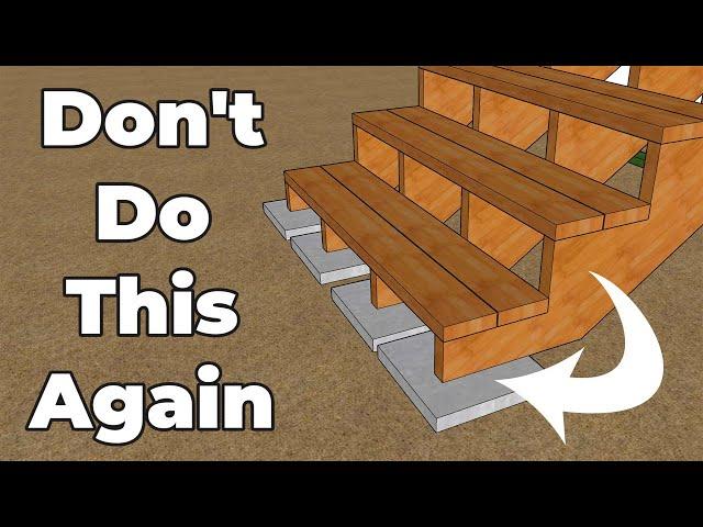 Stair Building Tips For Those Using Pavers or Other Products To Support Bottom of Stringers