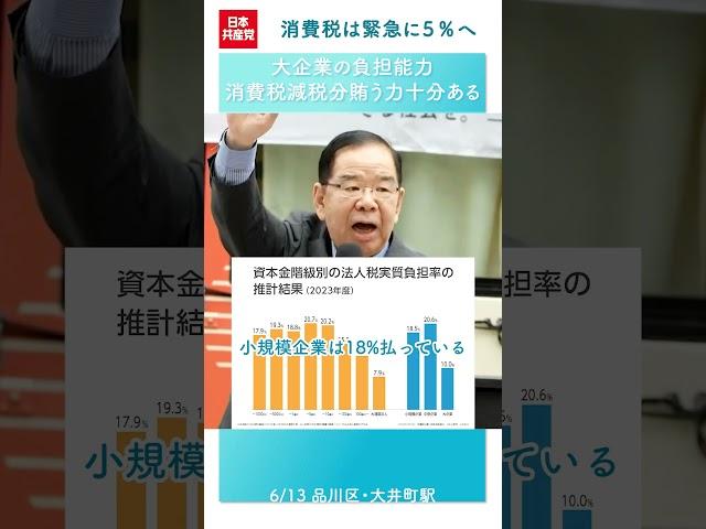 大企業には、消費税減税分をまかなう力が十分ある　 #日本共産党 #志位和夫　#消費税減税