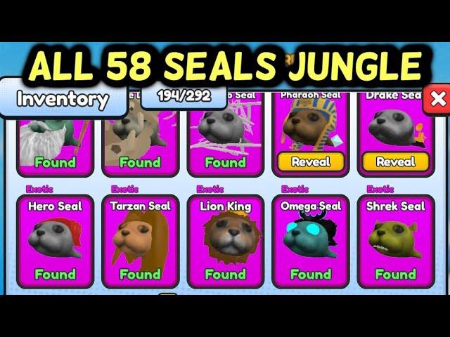 How to Get ALL 58 SEALS in FIND THE SEALS ROBLOX [ JUNGLE UPDATE ]