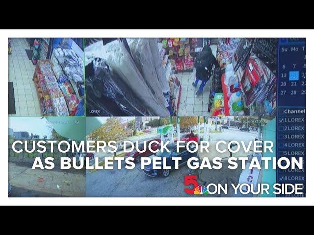 Video shows customers ducking for cover as bullets pelt Midtown gas station