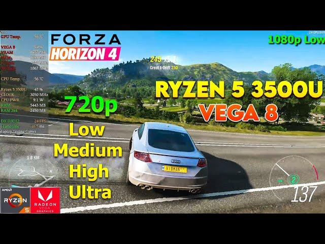 Forza Horizon 4 - Ryzen 5 3500U Vega 8 & 8GB RAM in 2022 (Low end laptop)