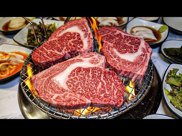 Top 1% Beef Steak!! The Ultimate Korean Beef Barbecue, Hanwoo - Korean street food