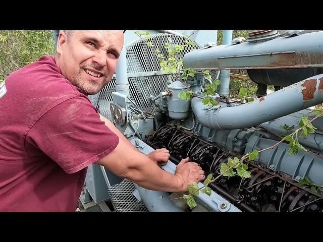 Abandoned Twin Turbo 12v71 Detroit Diesel generator. Will it start? Can we save it?