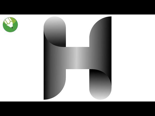 H 3D Logo Design in coreldraw | 3D Logo Design in coreldraw | #aadiGraphicsdesig