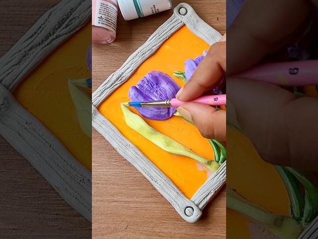 Clay Tulips . #moulditclayart #tulip #clayart #decor #diy #handmade #clayflowermaking