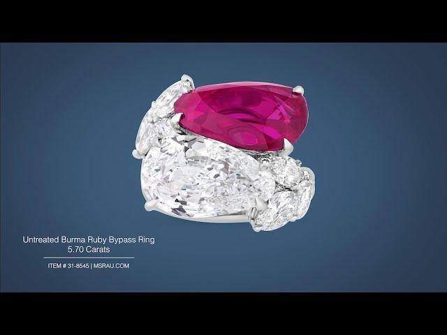 Untreated Burma Ruby Bypass Ring (5.70 Carats) | M.S. Rau