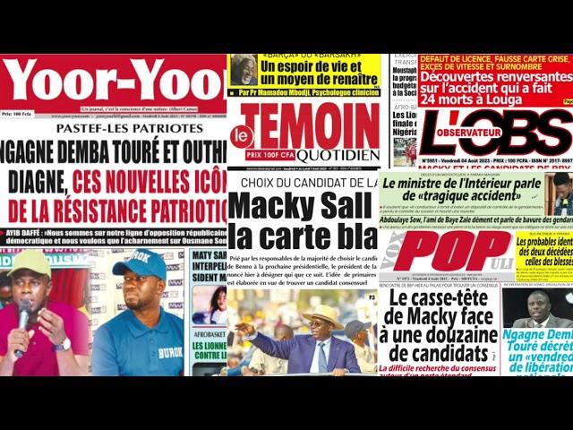 Baol info tv Officiel - Revue De Presse Du Vendredi 04 Août 2023 - Avec Abdou Khadre Seck