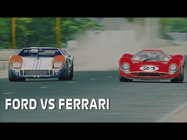 Ford GT40 MKii vs Ferrari 330 P4 Le Mans 24h Circuit 1966 Assetto Corsa