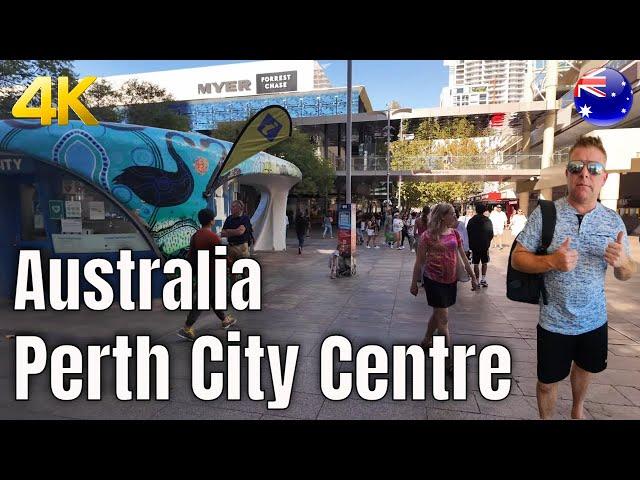 Perth City - Western Australia 4K Walking Tour - Walking Through The City Streets - Perth Vlog