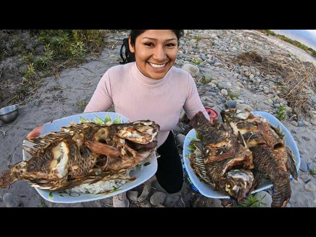 Pesca y Cocina de Grandes Mojarras al aire Libre