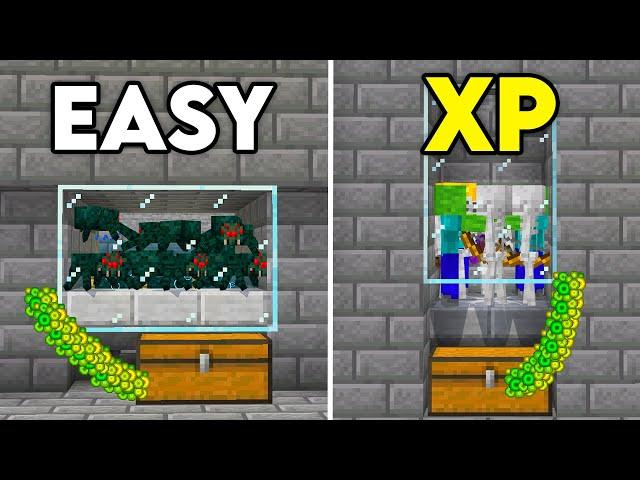 BEST MOB SPAWNER XP FARMS in Minecraft Bedrock 1.21 !