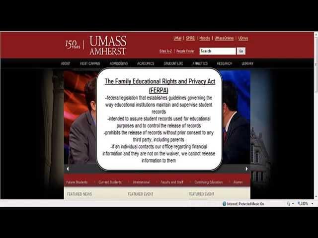UMass Amherst Bursar |  How to Complete the FERPA Privacy Waiver