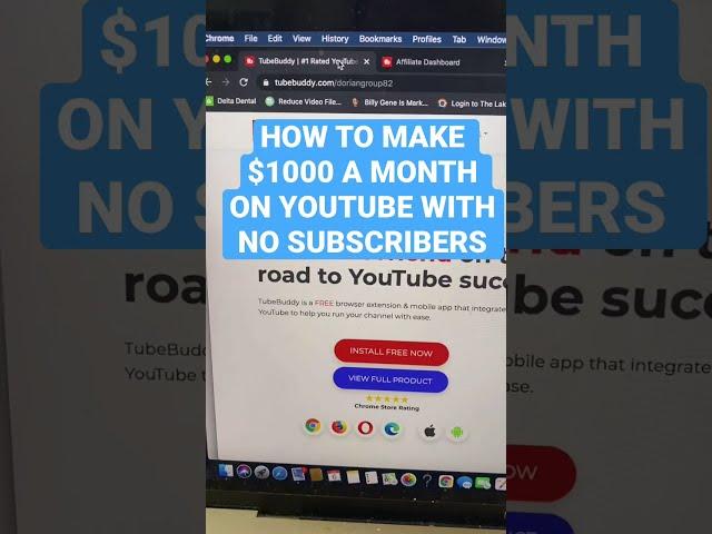 How To Make $1000 A Month On YouTube With No Subscribers: TubeBuddy Affiliate Review #shorts