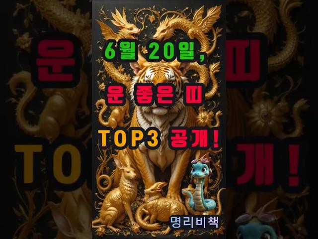 6월 20일, 운 좋은 띠 TOP 3 공개! #사주 #6월20일 #로또 #운세 #2025년 #재물운 #일간 #사주팔자 #연애운 #신년운세 #띠