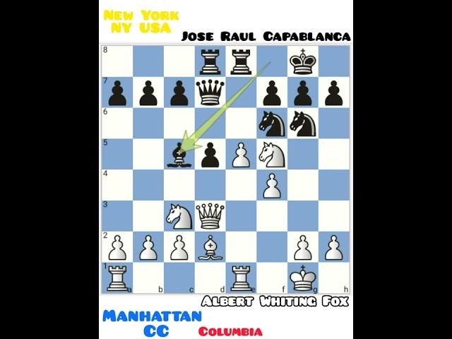 Albert Whiting Fox vs Jose Raul Capablanca, Manhattan CC, New York, NY USA