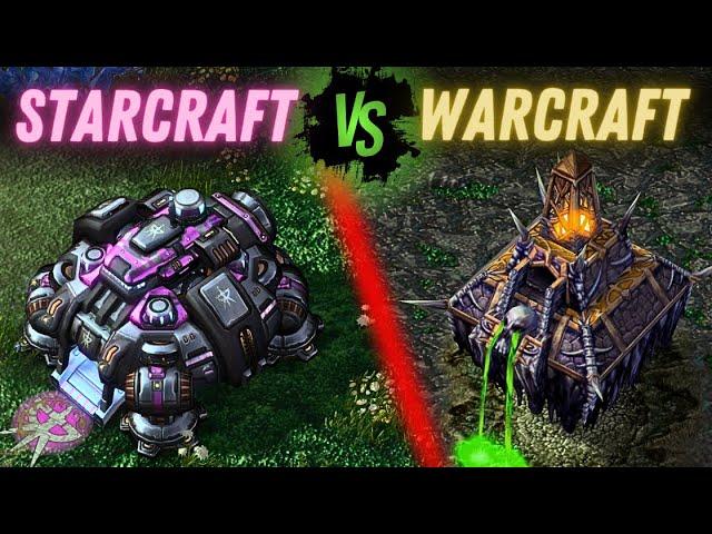 StarCraft 2 Vs Brood War Vs Warcraft 3 INSANE 8 Player Free for All! (Modded SC2 Cast)