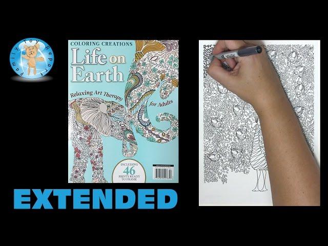 Coloring Creations Life on Earth Adult Coloring Book Magazine Peacock Extended - Family Toy Report