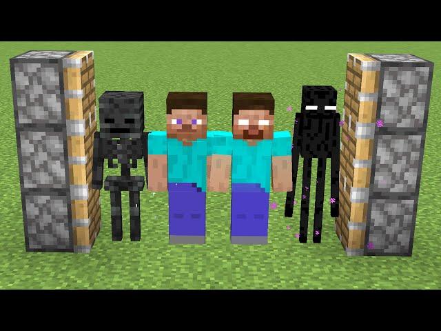 wither skeleton + steve + herobrine + enderman = ???