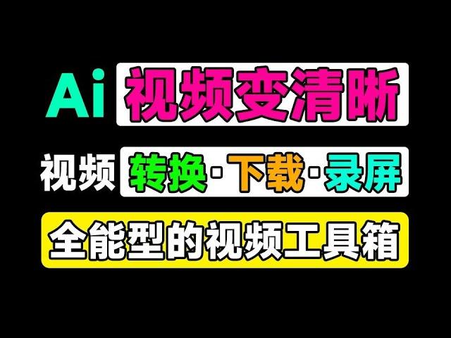 全能型视频工具箱！支持4K视频无损放大，1000+平台视频下载，格式转换及视频录制等工具，黑科技软件