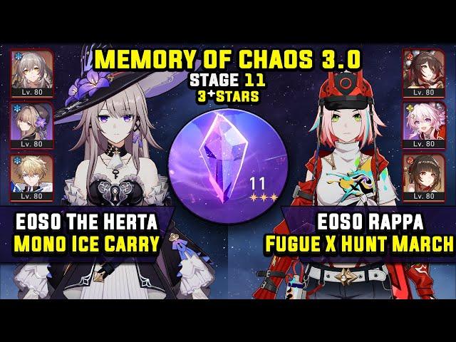 E0 The Herta Carry W/ RMC & E0 Rappa Carry W/ Fugue (3 Star) Memory Of Chaos 11 Honkai Star Rail 3.0