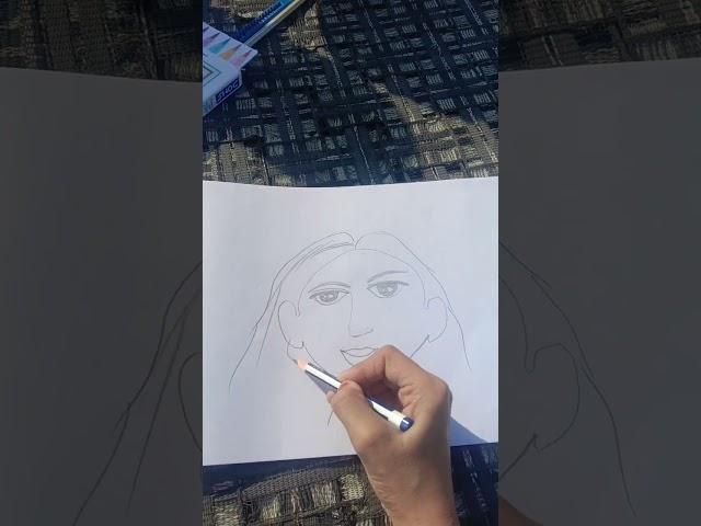 girl face art #palak ' s drawing and comedy #shorts