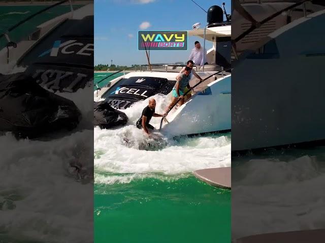 Yacht Loses Cushions and Man is Submerged at Haulover Inlet! | Wavy Boats