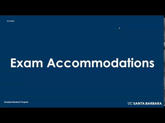 Exam Accommodations Tutorial