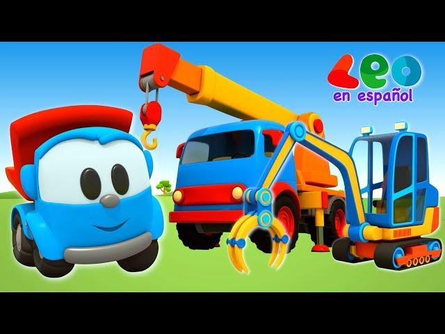 Leo el Pequeño Camión - Videos educativos infantil - Gruas para niños