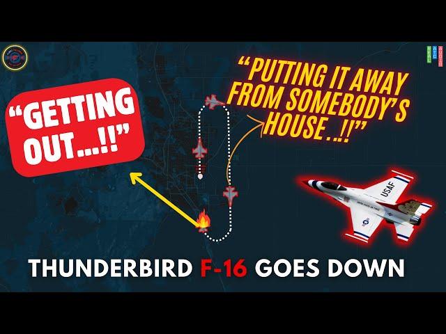 Thunderbirds F-16 crash after  Academy graduation flyover! (2016) & F-16 oshkosh overrun #atc