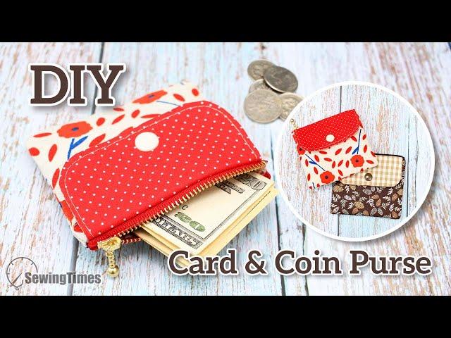 DIY Card & Coin Purse | Small Wallet Coin Pouch Sewing Tutorial [sewingtimes]