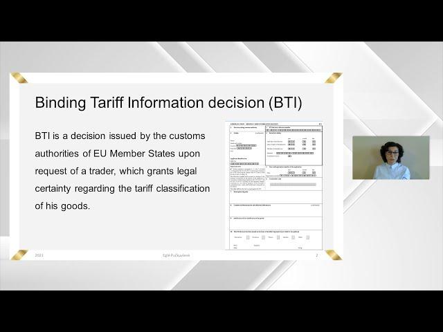 Customs compliance training | Tariff classification | 2022