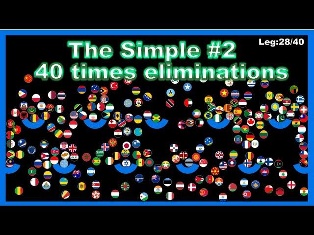 The simple #2 -40 times eliminations- ~200 countries marble race #24~ in Algodoo | Marble Factory