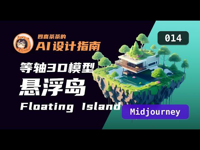 【AI 设计指南 | 014】「Midjourney」3D等距模型悬浮岛| Floating Island | UI 设计师的 AI 设计教程