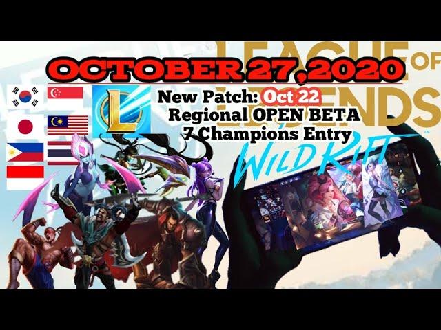 League of Legend Wild Rift: Regional Open Beta and Upcoming Patch Update this October 22