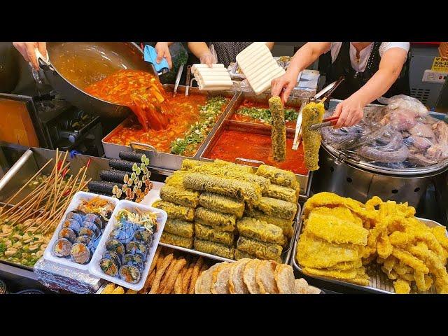 The Most Popular Korean Snack! Tteokbokki, Sundae, Fried Food, Kimbap - Korean Street Food