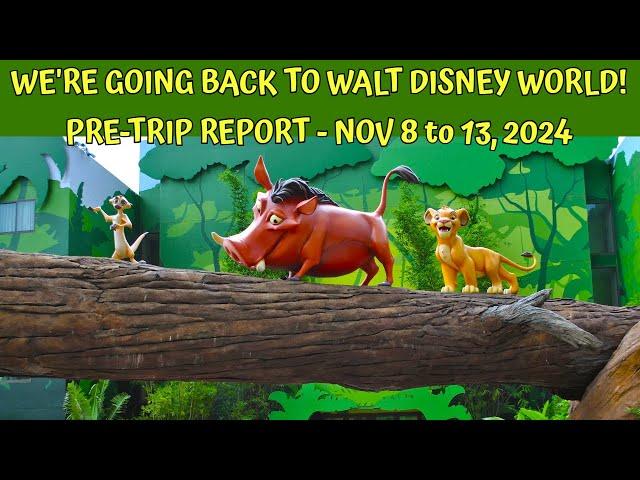 WE'RE GOING BACK TO WALT DISNEY WORLD! OUR PRE-TRIP REPORT - NOV 8 to 13, 2024