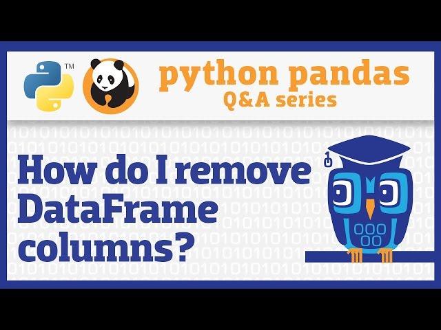 How do I remove columns from a pandas DataFrame?