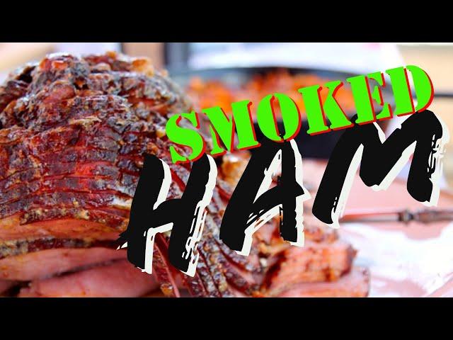 SMOKED HAM with Honey Chipotle Bourbon Glaze [ On Kamado Joe ]