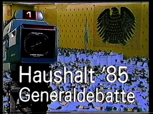 Vorspann Intro ZDF "Heute im Parlament" Haushalt 85 Generaldebatte