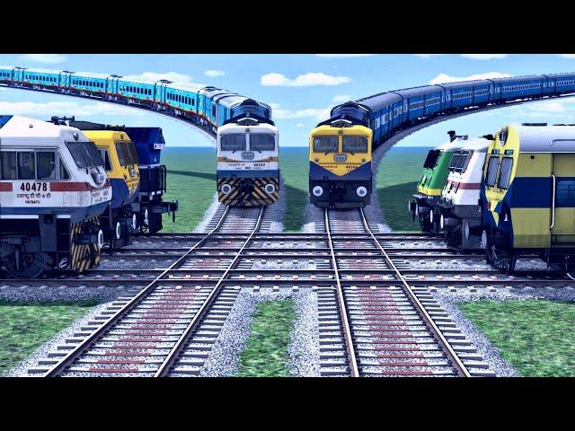 8 INDIAN TRAINS ARE PASSING DIAMOND CROSSING | BeamNG.Drive | Train Simulator