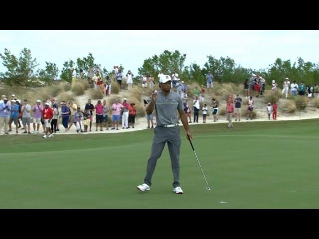 Tiger Woods takes dead aim on No. 2 at Hero World Challenge