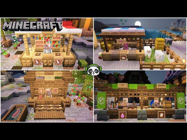 Minecraft : 10+ Villager Market Stall Designs | Tutorial